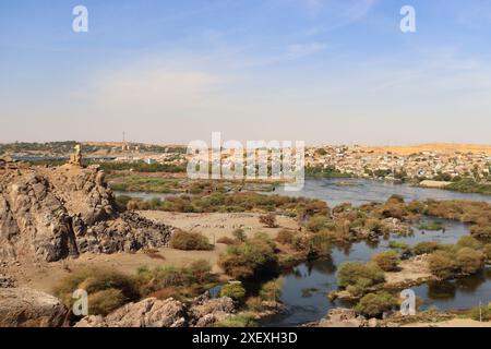 Belle île nubienne (Sehel Island) à Assouan, Egypte Banque D'Images