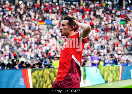 Torjubel/Jubel nach Tor zum 2:0 Ruben Vargas (Schweiz, #17) GER, Schweiz v. Italien, Fussball Europameisterschaft, UEFA Euro 2024, Achtelfinale, 29.06.2024 Foto : Eibner-Pressefoto/Marcel von Fehrn Banque D'Images