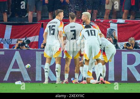 Dortmund, Allemagne. 29 juin 2024. Kai Havertz, DFB 7 célèbre son but, heureux, rire, célébration, 1-0 dans le meilleur des 16 match ALLEMAGNE - DANEMARK 2-0 des Championnats d'Europe de l'UEFA 2024 le 29 juin 2024 à Dormund, Allemagne. Crédit photographe : Peter Schatz/Alamy Live News Banque D'Images