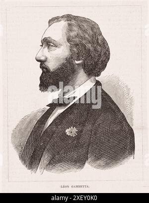 Portrait du jeune Léon Gambetta. Léon Michel Gambetta (1838 - 1882) - homme politique républicain français, premier ministre et ministre des Affaires étrangères de France en 1881-1882, éminent pendant et après la guerre franco-prussienne. Banque D'Images