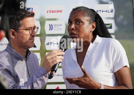 Angers, France. 28 juin 2024. Marie-José Pérec lors des Championnats de France d'athlétisme 2024 le 28 juin 2024 au stade du Lac de Maine à Angers - photo Laurent Lairys/DPPI crédit : DPPI Media/Alamy Live News Banque D'Images