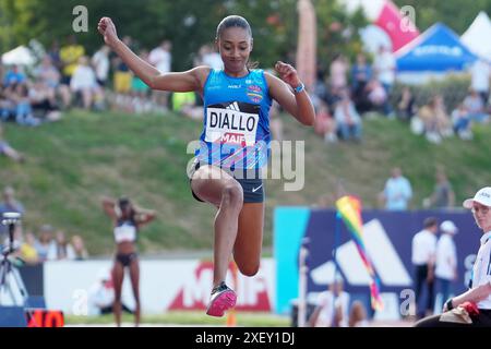 Angers, France. 28 juin 2024. Rouguy Diallo, Triple saut féminin lors des Championnats de France d'athlétisme 2024 le 28 juin 2024 au stade du Lac de Maine à Angers, France - photo Laurent Lairys/DPPI crédit : DPPI Media/Alamy Live News Banque D'Images