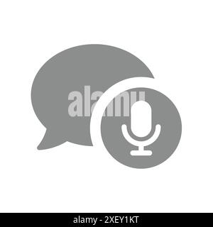 Icône de vecteur de message vocal. Message audio avec microphone. Illustration de Vecteur