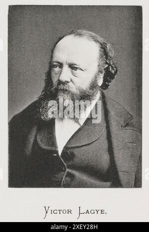 Portrait de Victor Lagye. Victor Lagye (1825 – 1896) est un peintre et illustrateur belge surtout connu pour ses peintures de genre et ses scènes d'histoire. Il participe à divers programmes décoratifs commandés par le gouvernement belge. Dans ses dernières années, il a été actif dans l'éducation artistique. Banque D'Images