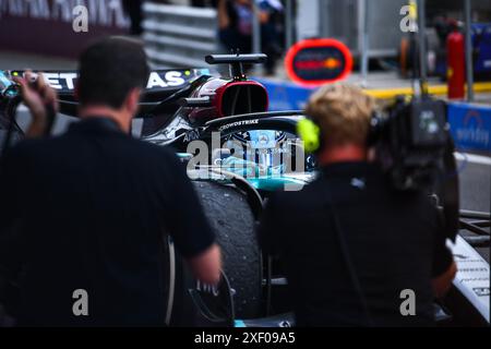 Spielberg, Mezzolombardo, Autriche. 30 juin 2024. Le pilote britannique GEORGE RUSSELL (Mercedes-AMG F1 Team) après avoir remporté le Grand Prix FIA de formule 1 d'Autriche 2024 au Red Bull Ring circuit de Spielberg. (Crédit image : © Daisy Facinelli/ZUMA Press Wire) USAGE ÉDITORIAL SEULEMENT! Non destiné à UN USAGE commercial ! Banque D'Images