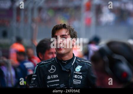 Spielberg, Mezzolombardo, Autriche. 30 juin 2024. Le pilote britannique GEORGE RUSSELL (Mercedes-AMG F1 Team) après avoir remporté le Grand Prix FIA de formule 1 d'Autriche 2024 au Red Bull Ring circuit de Spielberg. (Crédit image : © Daisy Facinelli/ZUMA Press Wire) USAGE ÉDITORIAL SEULEMENT! Non destiné à UN USAGE commercial ! Banque D'Images