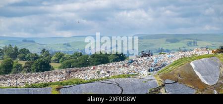 Site d'enfouissement à Llanidloes, Powys, pays de Galles, Royaume-Uni. Banque D'Images