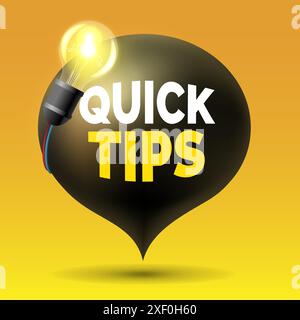 Bulle de conseils rapides 3D. Illustration de Vecteur