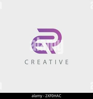 Alphabet er initiales Modern Monogram lettre texte design logo Illustration de Vecteur