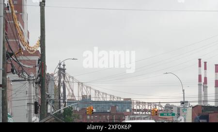 Carrefour de New York City. Queens, long Island, Hunters point, NYC, États-Unis. Pont Queensboro. Banque D'Images