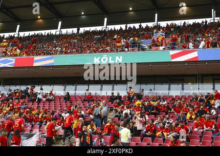 Cologne, Allemagne. 30 juin 2024. COLOGNE, stade RheinEnergie, 30-06-2024, Championnat d'Europe de football Euro2024, manche du 16 match no. 39 entre l'Espagne et la Géorgie. Aperçu du stade avec signe de Koln crédit : Pro Shots/Alamy Live News Banque D'Images