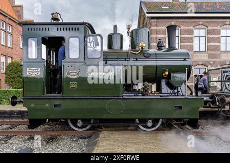 museum Steamtram Hoorn-Medemblik à la station de train à vapeur du patrimoine Medemblik Banque D'Images