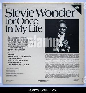 Couverture arrière de for Once in My Life, le neuvième album studio de Stevie Wonder, sorti en 1968 Banque D'Images