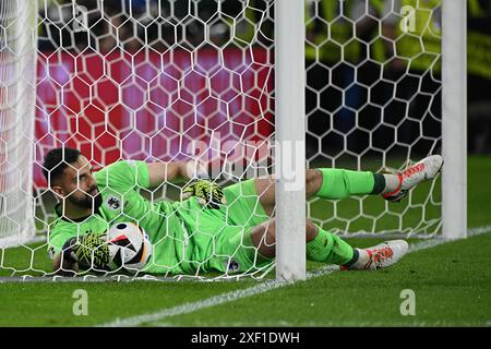 Cologne, Allemagne. 30 juin 2024. Giorgi Loria de Géorgie lors du match de la ronde 16 de l'UEFA EURO 2024 entre l'Espagne et la Géorgie au stade de Cologne. Crédit : Meng Gao/Alamy Live News Banque D'Images