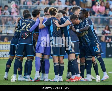 CHESTER, PA, États-Unis - 15 JUIN 2024 : MLS match entre Philadelphia Union et Inter Miami CF à Subaru Park. Banque D'Images