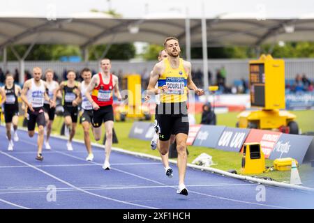 Manchester, Royaume-Uni, 30 juin 2024, finale du 1500m Men à la Manchester Regional Arena, crédit : Aaron Badkin/Alamy Live News Banque D'Images