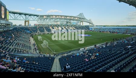 CHESTER, PA, États-Unis - 15 JUIN 2024 : MLS match entre Philadelphia Union et Inter Miami CF à Subaru Park. Banque D'Images