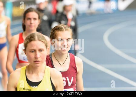 Braunschweig, Allemagne. 30 juin 2024. Braunschweig, Allemagne, 28 juin 2024 : Vera Coutellier (ASV Köln) après la finale du 1500 mètres du Championnat d'Allemagne d'athlétisme 2024 à l'Eintracht-Stadion, Braunschweig, Allemagne. (Sven Beyrich/SPP) crédit : photo de presse sportive SPP. /Alamy Live News Banque D'Images