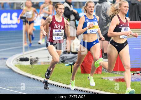 Braunschweig, Allemagne. 30 juin 2024. Braunschweig, Allemagne, 28 juin 2024 : Nele Wessel (Waldstrasse Wiesbaden) et Vera Coutellier (ASV Köln) lors de la finale du 1500 mètres du Championnat d'Allemagne d'athlétisme 2024 à l'Eintracht-Stadion, Braunschweig, Allemagne. (Sven Beyrich/SPP) crédit : photo de presse sportive SPP. /Alamy Live News Banque D'Images