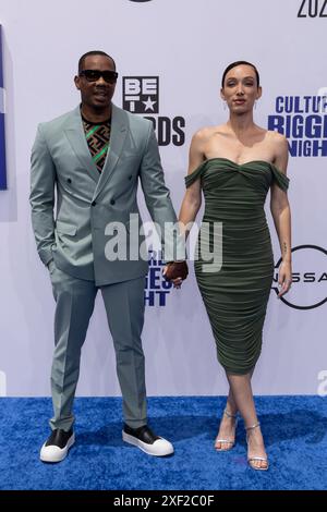 Los Angeles, États-Unis. 30 juin 2024. Duane Martin et Ashley Jones assistent aux arrivées des « BET Awards » 2024 au Peacock Theater de Los Angeles, CA, le 30 juin 2024. (Photo de Corine Solberg/Sipa USA) crédit : Sipa USA/Alamy Live News Banque D'Images