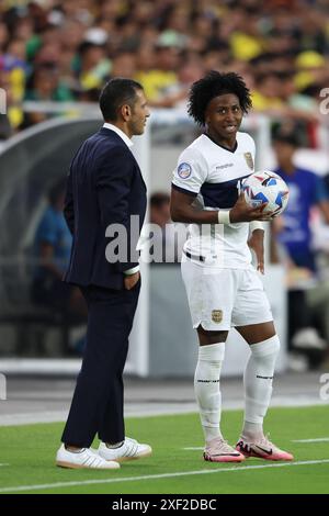 Glendale, États-Unis. 30 juin 2024. SAO PAULO, BRÉSIL - JUIN 30 : Angelo Preciado de l'Équateur réagit lors d'un match entre le Mexique et l'Équateur dans le cadre du groupe B de CONMEBOL Copa America 2024 au State Farm Stadium le 30 juin 2024 à Glendale, États-Unis. (Photo par Alejandro Salazar/PxImages) crédit : Px images/Alamy Live News Banque D'Images