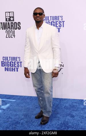 Los Angeles, États-Unis. 30 juin 2024. Usher assiste aux BET Awards 2024 au Peacock Theater le 30 juin 2024 à Los Angeles, en Californie. Photo : Crash/imageSPACE crédit : Imagespace/Alamy Live News Banque D'Images