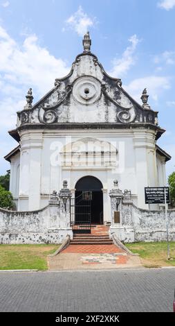 Entrée principale de l'église réformée néerlandaise, construite par les Hollandais en 1755, Fort Galle, Sri Lanka Banque D'Images