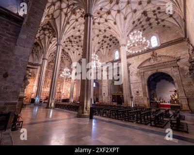 Cathédrale de Barbastro Huesca. Somontano Huesca. Cathédrale Santa María de la Asunción de Barbastro. Cathédrale gothique Banque D'Images