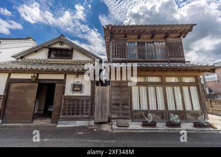 Sawara Katori, Chiba, Japon. 26 août 2023 : vue matinale des boutiques et maisons traditionnelles de la ville de Sawara. Banque D'Images