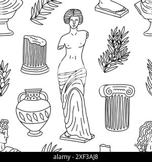 Motif de statue en marbre de la déesse grecque Vénus Illustration de Vecteur