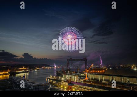 Kieler Woche 2024 Abschlussfeuerwerk der Kieler Woche 2024 Kiel Schleswig-Holstein Deutschland fpr-kiwo-feuerwerk-3128 *** Kieler Woche 2024 feu d'artifice de fermeture du Kieler Woche 2024 Kiel Schleswig Holstein Allemagne fpr kiwo feuerwerk 3128 Banque D'Images