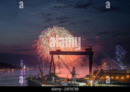 Kieler Woche 2024 Abschlussfeuerwerk der Kieler Woche 2024 Kiel Schleswig-Holstein Deutschland fpr-kiwo-feuerwerk-8021 *** Kieler Woche 2024 feu d'artifice de fermeture du Kieler Woche 2024 Kiel Schleswig Holstein Allemagne fpr kiwo feuerwerk 8021 Banque D'Images