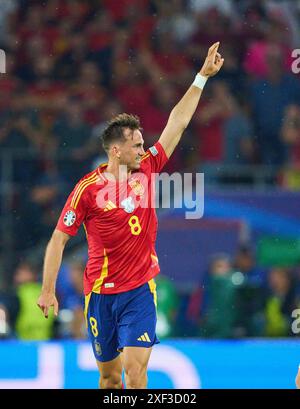 Cologne, Allemagne. 30 juin 2024. Fabian Ruiz, ESP 8 célèbre son but, heureux, rire, célébration, 2-1 dans le meilleur des 16 match ESPAGNE - GÉORGIE 4-1 des Championnats d'Europe de l'UEFA 2024 le 30 juin 2024 à Cologne, Allemagne. Photographe : ddp images/STAR-images crédit : ddp Media GmbH/Alamy Live News Banque D'Images