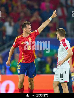 Cologne, Allemagne. 30 juin 2024. Fabian Ruiz, ESP 8 célèbre son but, heureux, rire, célébration, 2-1 dans le meilleur des 16 match ESPAGNE - GÉORGIE 4-1 des Championnats d'Europe de l'UEFA 2024 le 30 juin 2024 à Cologne, Allemagne. Crédit photographe : Peter Schatz/Alamy Live News Banque D'Images