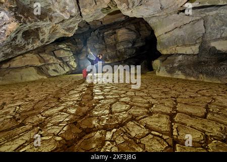 Expédition de spéléologie pour explorer les grottes du maître-système Tongzi dans le nord du comté de Wulong, province de Chongqing en Chine Banque D'Images