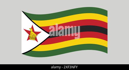 Drapeau du Zimbabwe. Symbole national dans les couleurs officielles. Icône de modèle. Arrière-plan vectoriel abstrait Illustration de Vecteur