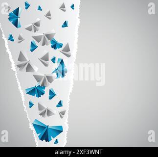 Arrière-plan origami. Le papier est transformé en papillons. Illustration de Vecteur