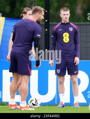 Adam Wharton (à droite), l'anglais, lors d'une séance d'entraînement au Spa & Golf Resort Weimarer Land à Blankenhain, en Allemagne. Date de la photo : lundi 1er juillet 2024. Banque D'Images