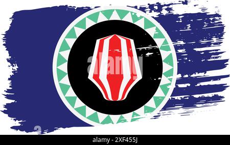Drapeau de Bougainville, large coup de pinceau sur fond transparent, vecteur. Illustration de Vecteur