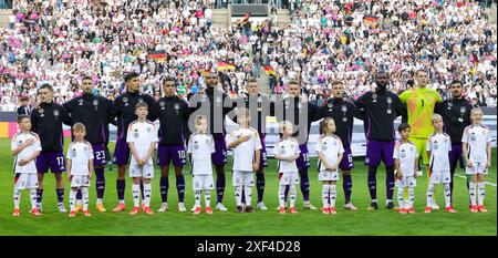 firo : 07.06.2024, football, football : équipe nationale DFB, match amical, match international hommes, hommes, GER, Allemagne - GRE, Grèce équipe 2:1, équipe Allemagne pendant l'hymne national Banque D'Images