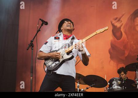 Le guitariste américain ton Morello joue au festival de Copenhague en 2024. Crédit : Andrea Pinna Banque D'Images