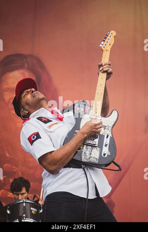 Le guitariste américain ton Morello joue au festival de Copenhague en 2024. Crédit : Andrea Pinna Banque D'Images