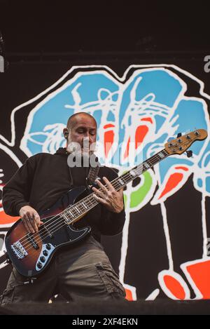 Le groupe américain Limp Bizkit joue au festival Copenhague 2024. Crédit : Andrea Pinna Banque D'Images