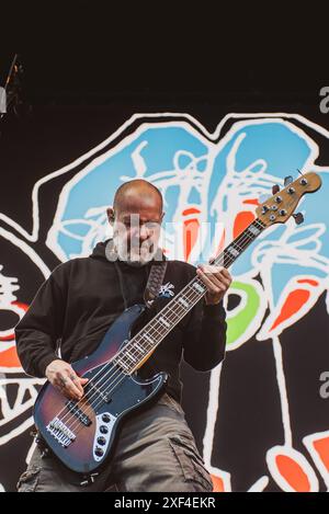 Le groupe américain Limp Bizkit joue au festival Copenhague 2024. Crédit : Andrea Pinna Banque D'Images