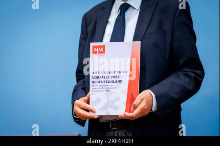 Berlin, Deutschland. 17 juin 2024. Présentation du rapport annuel sur les incidents antigitans 2023 à la Conférence de presse fédérale, enregistrée à Berlin, le 17 juin 2024. Crédit : dpa/Alamy Live News Banque D'Images