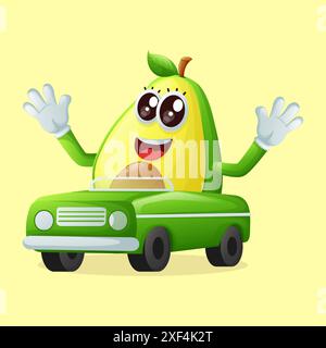 Personnages d'avocat mignons jouant avec un jouet de voiture. Parfait pour les enfants, la marchandise et l'autocollant, la promotion de bannière ou le blog Illustration de Vecteur