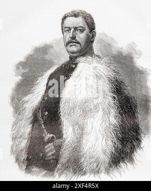 Ivan Davidovitch Lazarev, 1820 – 1879. Général de l'armée impériale russe d'origine arménienne. Extrait de Russes et Turcs : la Guerre D'Orient, publié en 1878. Banque D'Images