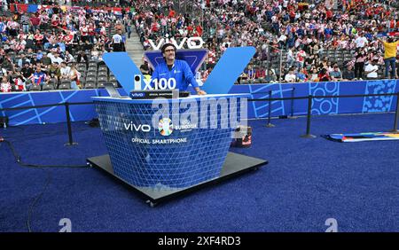 Berlin, Deutschland. 15 juin 2024. firo : 15.06.2024, Football Football : UEFA EURO 2024, EM, Championnat d'Europe 2024, phase de groupes, M03, match 03, Espagne Espagne - Croatie Croatie Croatie stade DJ au stade olympique de Berlin crédit : dpa/Alamy Live News Banque D'Images