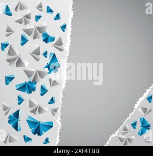 Arrière-plan origami. Le papier est transformé en papillons. Illustration de Vecteur