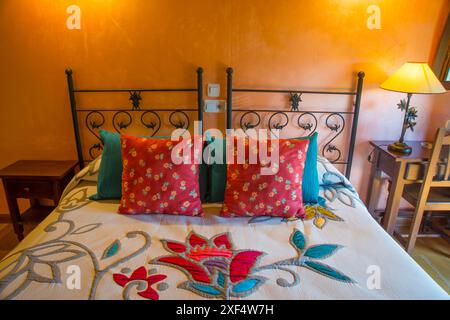 Chambre dans un hôtel rural. Burgos, Espagne. Banque D'Images